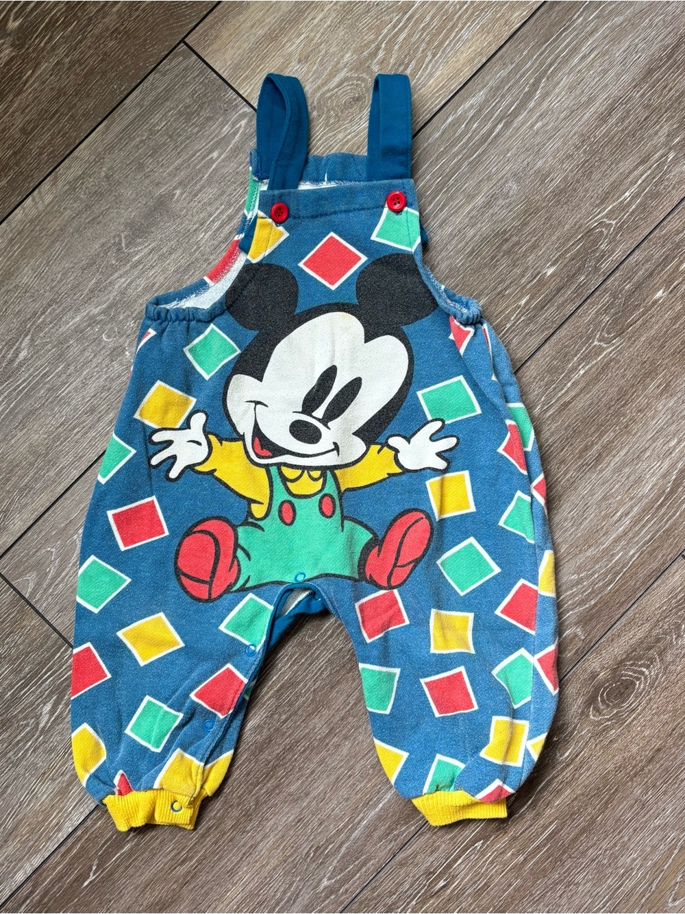 RARE Vintage Disney Mickey Mouse Baby Romper 18M Made in Hong Kong 80s 90s